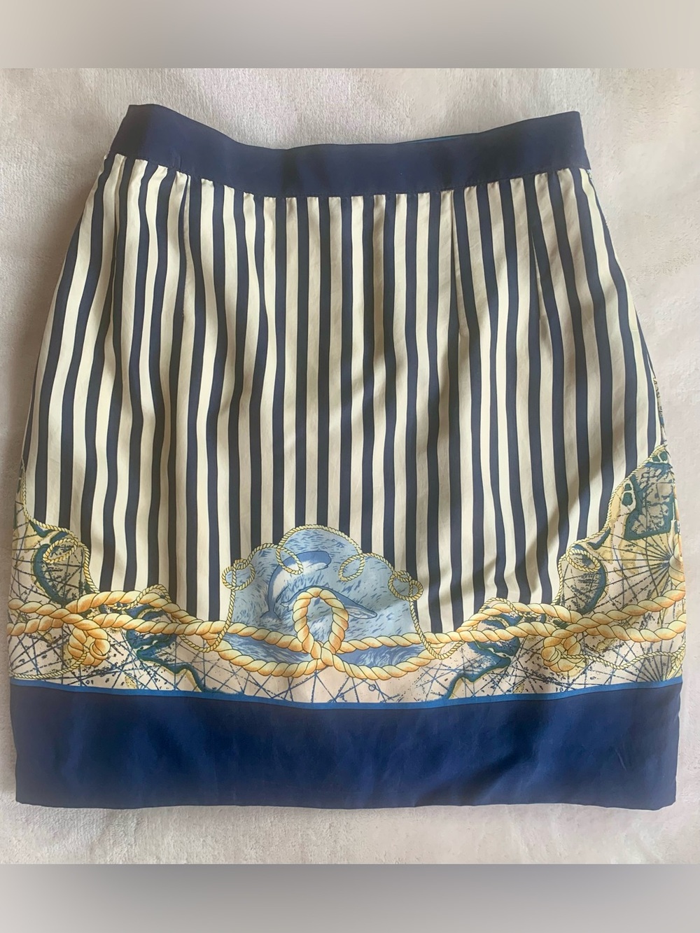 Women’s Vintage French Nautical Silk Skirt